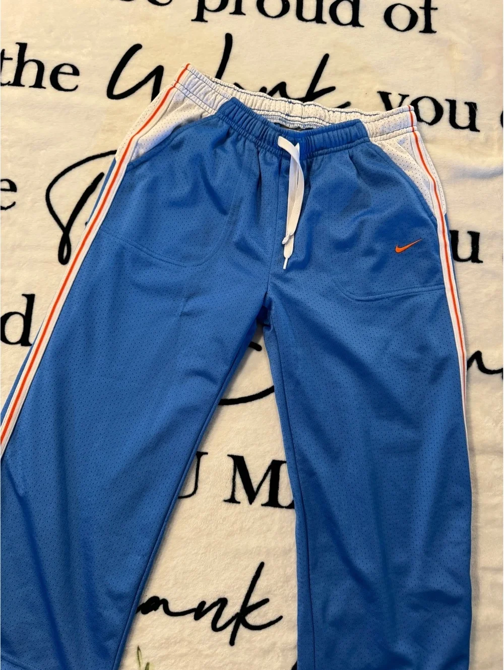Vintage Nike athletic pants (blue and white, 90s, Big Girls' size XL